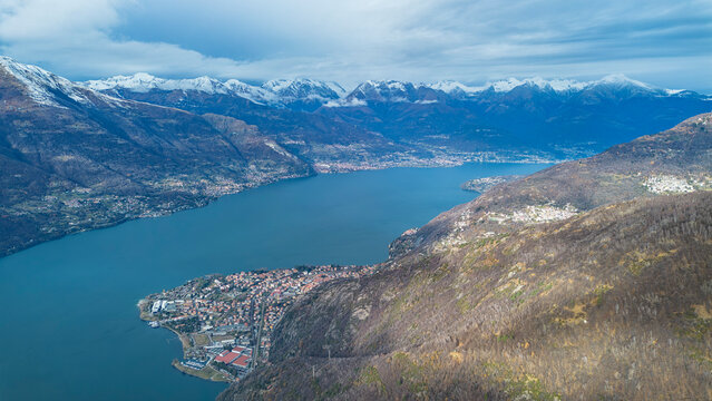 View of Dervio peninsula on Lake Como