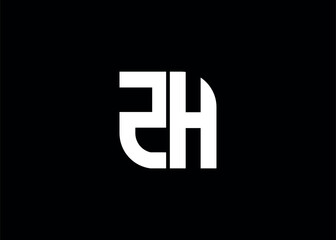 Obraz premium Monogram Letter ZH Logo Design vector template