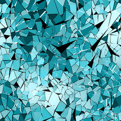 Abstract Shattered Glass Pattern, a blue and black broken glass.