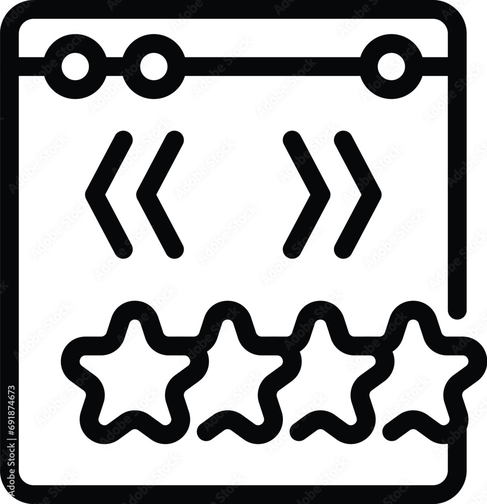 Poster software quality assurance icon outline vector. app debugging system. website evolution script