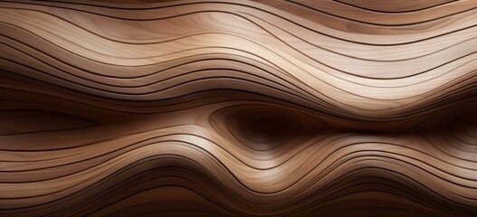 A mesmerizing wooden wall with sinuous, undulating lines, offering a modern and elegant backdrop. Generative AI.