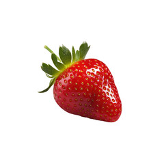 Realistic strawberry isolate transparent white background