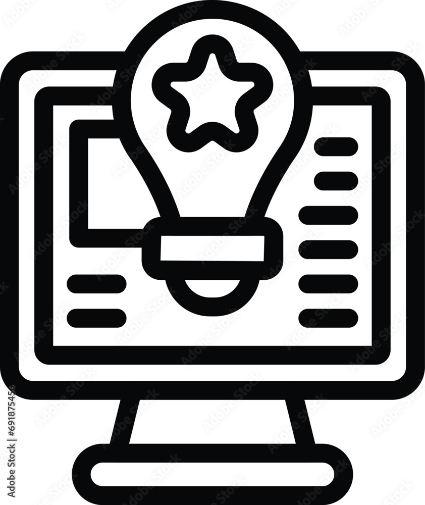 Poster software idea icon outline vector. creative boosting strategy. programming startup release