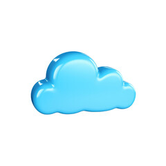 Blue cloud 3D style isolate transparent white background