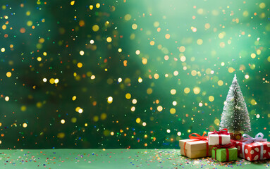 Stack of gift boxes on Christmas and New Year's Day.