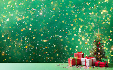 Stack of gift boxes on Christmas and New Year's Day.