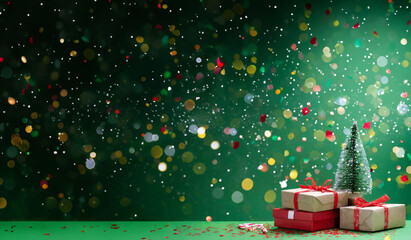 Stack of gift boxes on Christmas and New Year's Day.