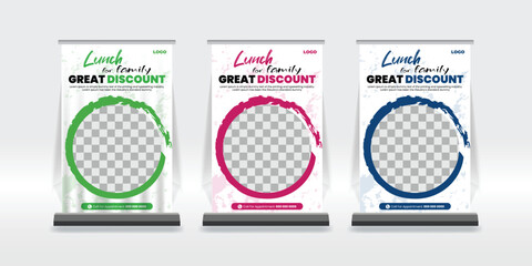 menu food restaurant table top banner design template