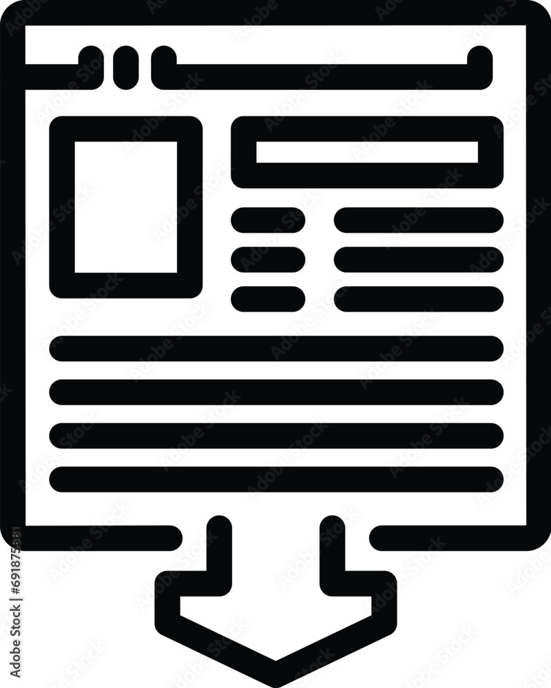 Poster webpage launching icon outline vector. software development project. delivery beta version