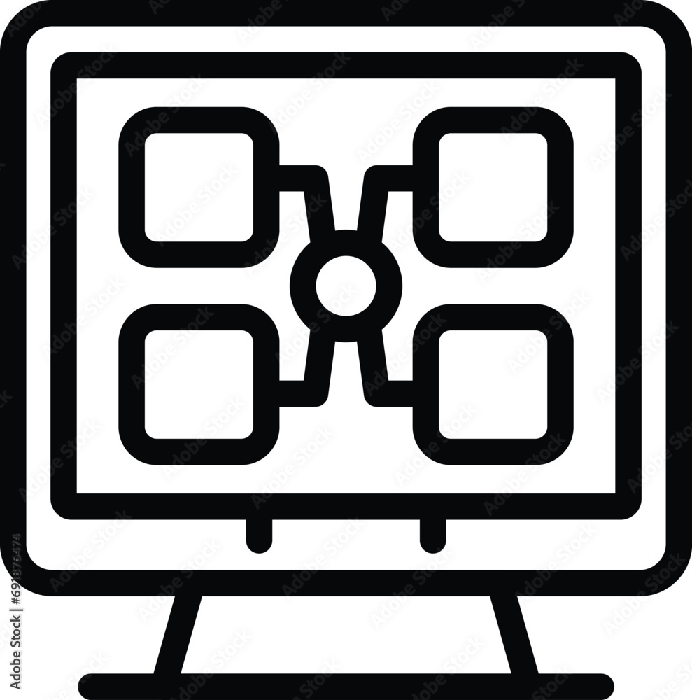 Poster it application testing icon outline vector. beta version evaluator. free trial website version