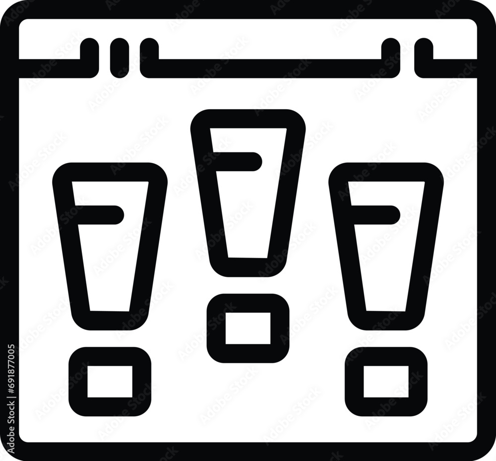 Poster it beta verification icon outline vector. debugging trial version. quality assurance testing