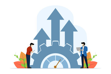 concept of performance appraisal or customer feedback, credit score or satisfaction measurement, quality control or improvement, Modern benchmarking as a business comparison tool for improvement.