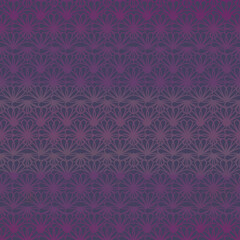 Navy blue seamless background There is a circular pattern of artificial flowers. The tips of the petals are rounded. Connected in horizontal lines, overlapping, endless. , middle pink-gray color 