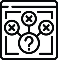 Decision making scheme icon outline vector. Discover right solution. Searching for rational answer