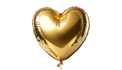 Golden heart balloon isolated.