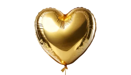 Photo sur Aluminium Ballon Golden heart balloon isolated.