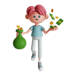 Man Celebrating Success 3D Character Illustration