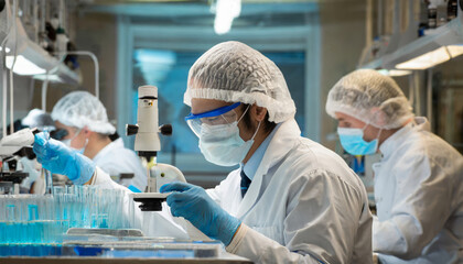 The process of working in a scientific laboratory