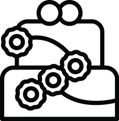 Celebration wedding cake icon outline vector. Bridal ceremony dessert. Couple anniversary delight