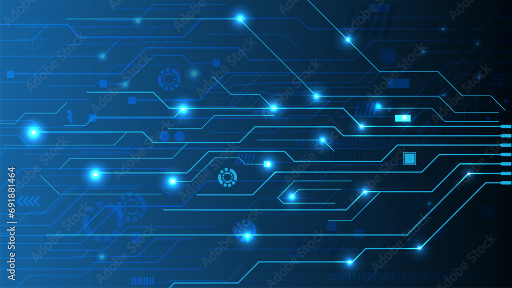 Poster abstract circuit board futuristic technology processing background