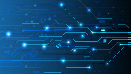 Abstract circuit board futuristic technology processing background