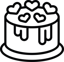 Love infused cake icon outline vector. Bridal sweet cake. Wedding delicacy dessert
