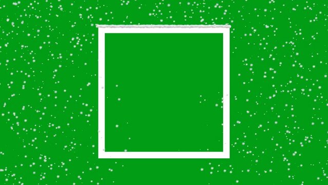 Isolated frame falling snow on green screen