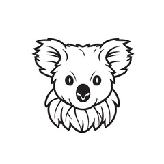 Koala in cartoon, doodle style. Isolated 2d vector illustration in logo, icon, sketch style, Eps 10, black and white. AI Generative