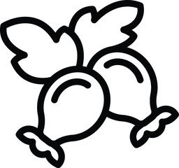 Woodland rosehip icon outline vector. Natural wild fruit. Rose hip round seeds