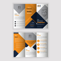 Real Estate Trifold Brochure Design,  Elegant Real Estate Trifold Brochure Layout
