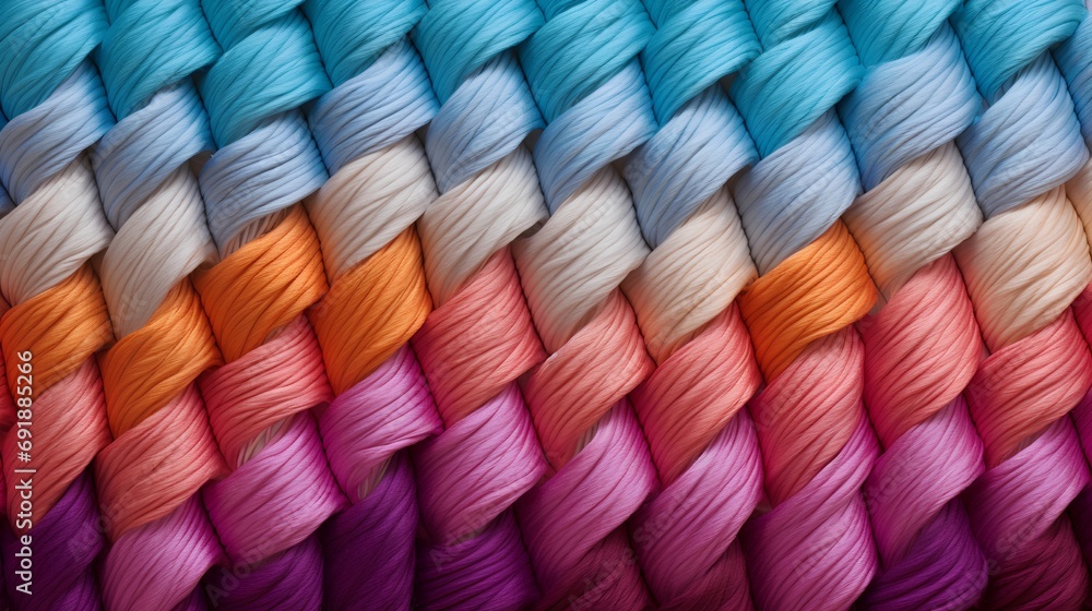 Poster a stunning textile display featuring a blend of vibrant colors creating an aesthetically pleasing vi
