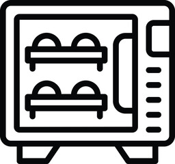 Electric oven icon outline vector. Kitchen baking appliance. Oven kitchenware equipment