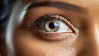 Close-Up Beauty of a Young Woman's Mesmerizing Eyes