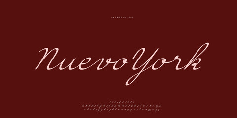 Abstract Fashion font alphabet. Minimal modern urban fonts for logo, brand etc. Typography Calligraphy typeface uppercase lowercase and number. vector illustration
