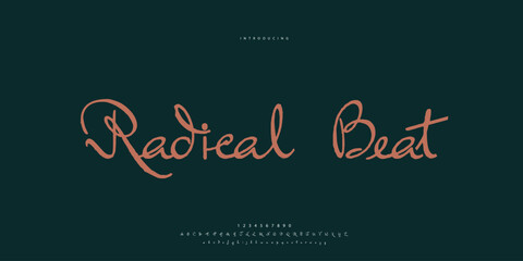Abstract Fashion font alphabet. Minimal modern urban fonts for logo, brand etc. Typography Calligraphy typeface uppercase lowercase and number. vector illustration
