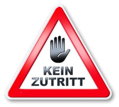 SCHILD  HAND-KEIN-ZUTRITT  3D