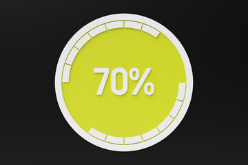 Energy meter, battery indicator and  charging progress with percentage 3D  template. Energy control measurement panel, car dashboard