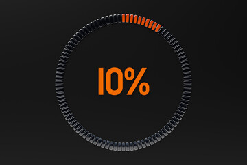 3d illustration  control panel icon. High risk concept on  spedometer. Credit rating scale