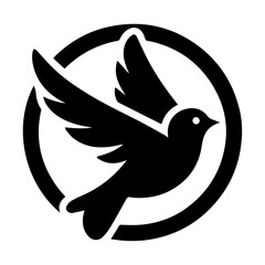 Bird Logo vector art illustration black color, Bird logo icon vector illustration