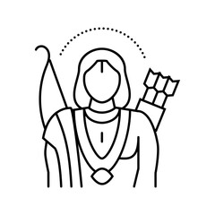 ayyappan god indian line icon vector. ayyappan god indian sign. isolated contour symbol black illustration