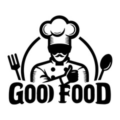 Food Logo design vector art illustration, Food Logo Icon vector silhouette