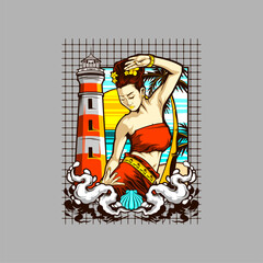 sexy charming girl illustration