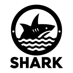 Shark logo art vector illustration, shark logo design vector, shark icon vector silhouette