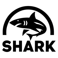 Shark logo art vector illustration, shark logo design vector, shark icon vector silhouette