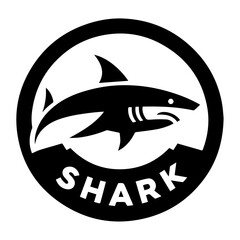 Shark logo art vector illustration, shark logo design vector, shark icon vector silhouette