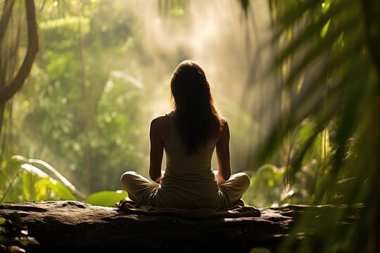 person meditating in yoga pose