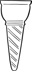 hand drawn ice cream cone illustration.