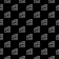 Destroyed Building vector concept dark outline seamless pattern