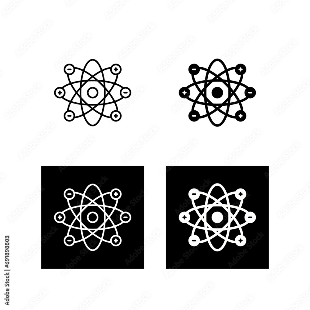 Sticker atom vector icon