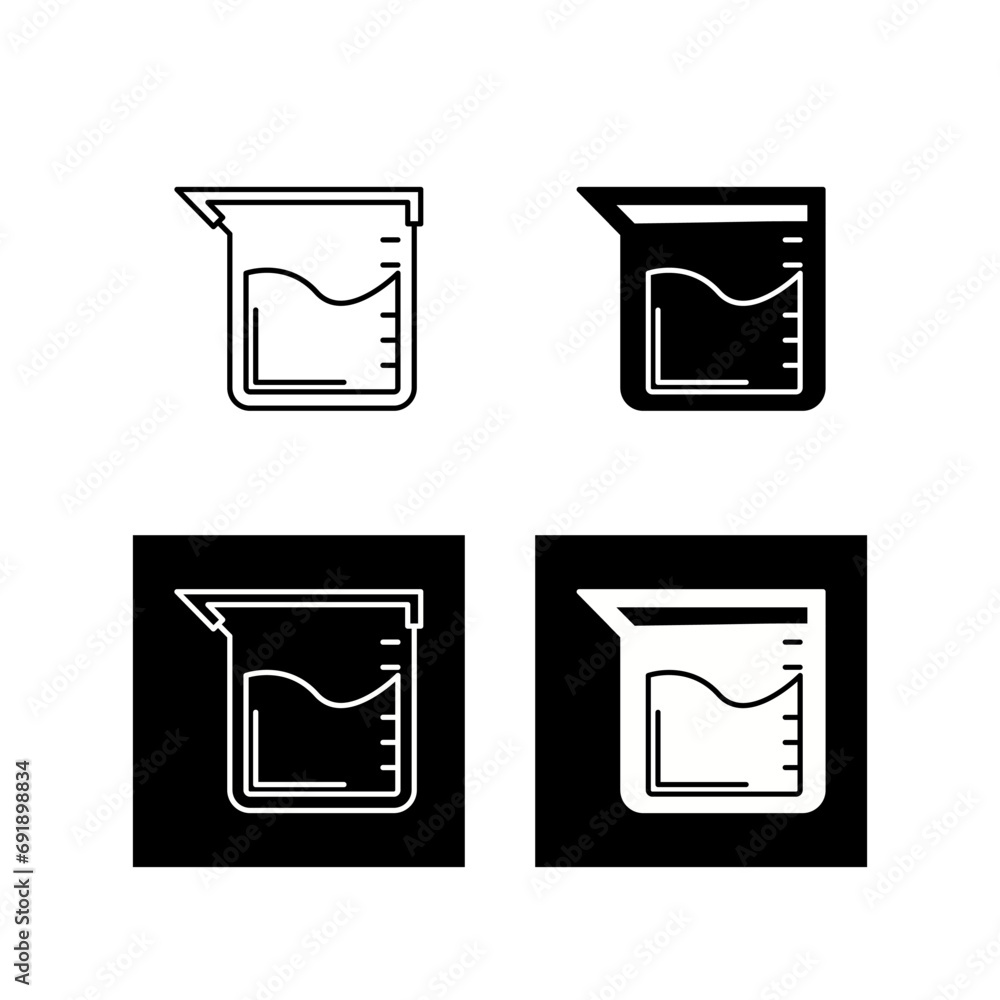 Poster beaker vector icon